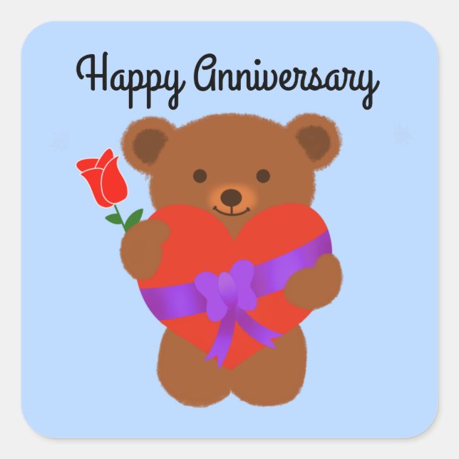 Happy Anniversary Niedlich Teddy Bear #1 Stickers (Vorderseite)