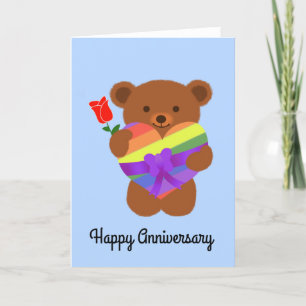 Happy Anniversary Niedlich Teddy Bear #2 Card Dankeskarte