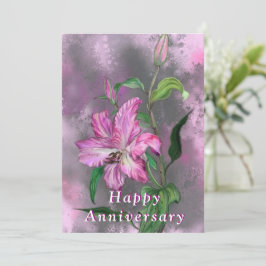 Happy Anniversary - Niedliche Lila Pink Lily Blume