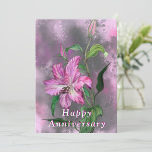 Happy Anniversary - Niedliche Lila Pink Lily Blume