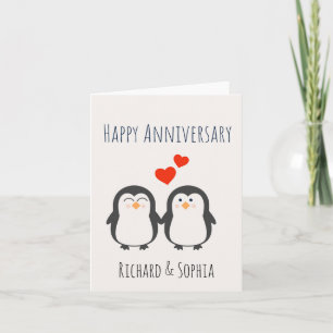 Happy Anniversary - Niedliche Pinguin Couple Card Karte