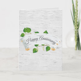Happy Anniversary on Birch Tree Scroll Karte