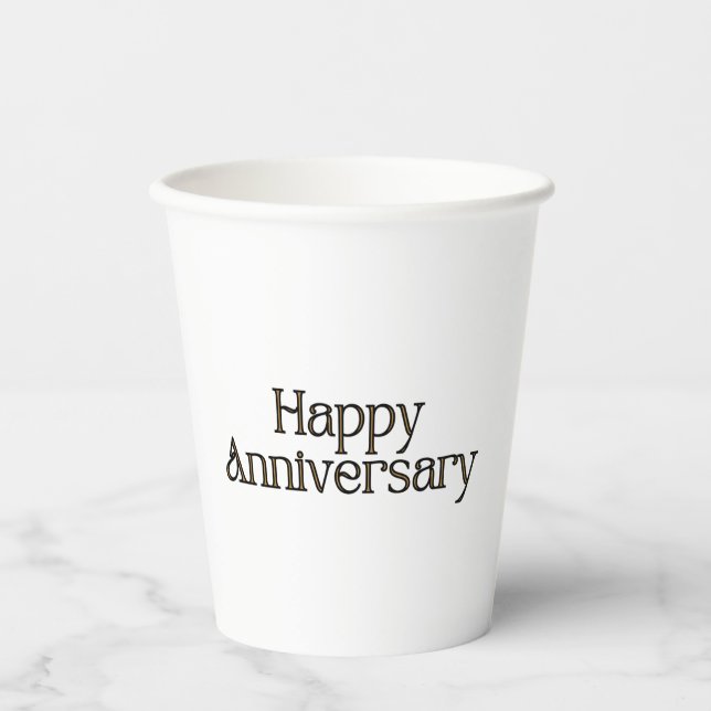 Happy Anniversary Paper Cups Pappbecher (Vorderseite)
