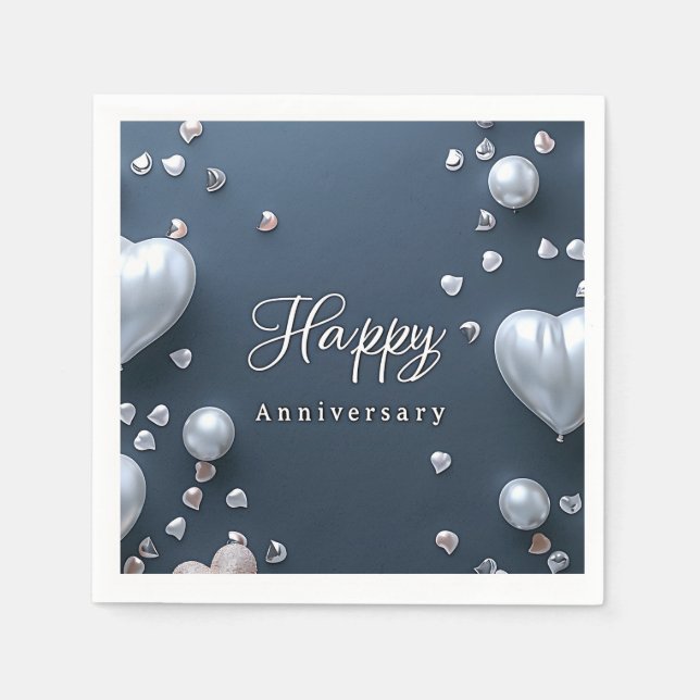 Happy Anniversary Paper Napkin Serviette (Vorderseite)