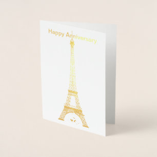 Happy Anniversary Paris Eiffel Tower Foil Card Folienkarte