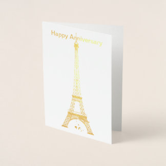 Happy Anniversary Paris Eiffel Tower Foil Card Folienkarte
