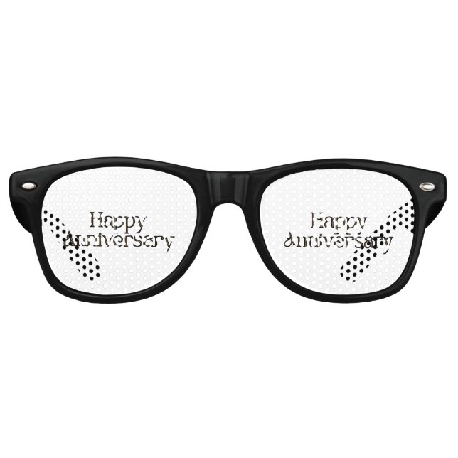 Happy Anniversary Party Retro Sonnenbrille (Vorderseite)