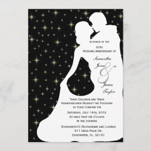 Happy Anniversary Party White Wedding Dancing Silo Einladung