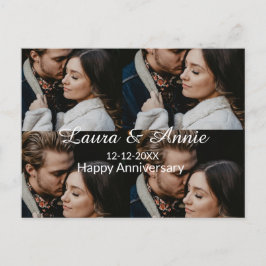 Happy anniversary photo collage name date simple w feiertagspostkarte