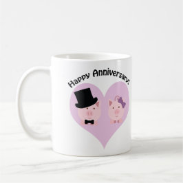Happy Anniversary Pig Paar Kaffeetasse