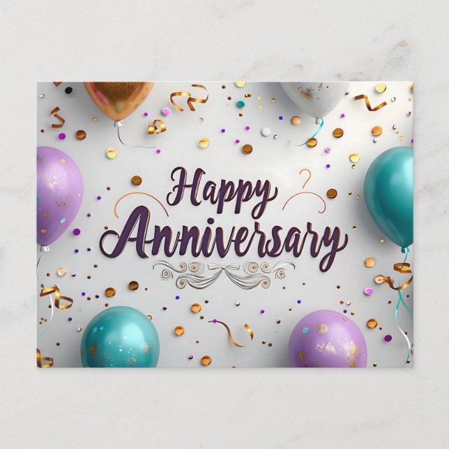 Happy Anniversary Postcard Feiertagspostkarte (Vorderseite)