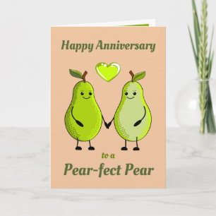 Happy Anniversary Pun Pear Grußkarte Karte