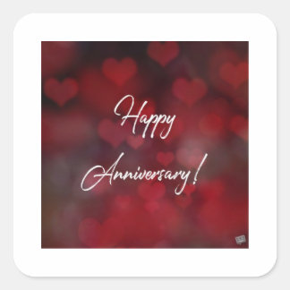 HAPPY ANNIVERSARY QUADRATISCHER AUFKLEBER