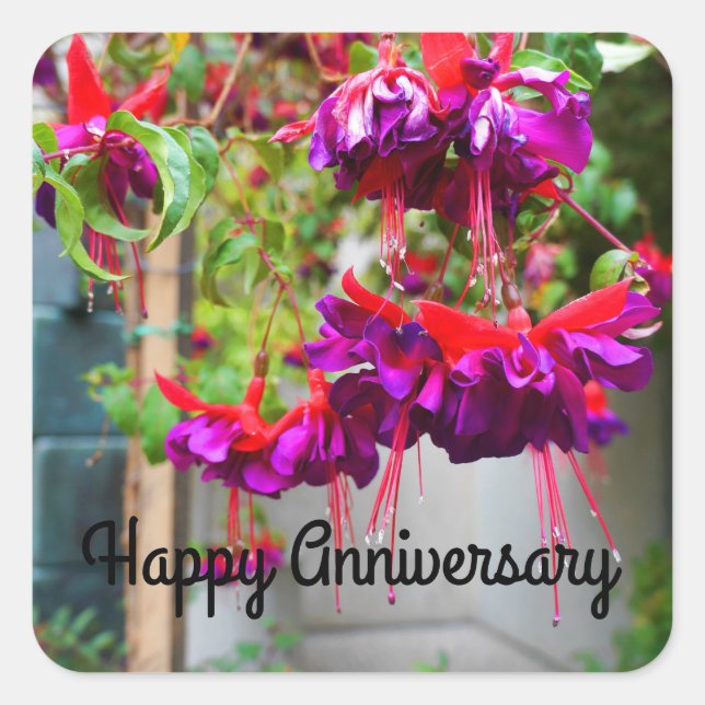 Happy Anniversary Red & Lila Fuchsia #1 Stickers (Vorderseite)