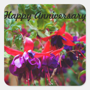 Happy Anniversary Red & Lila Fuchsia #2 Stickers