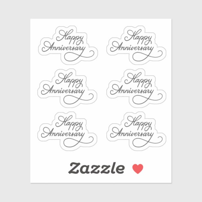 Happy Anniversary Stickers Aufkleber (Blatt)