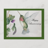 Happy Anniversary Stylish Sweet Hummingbird