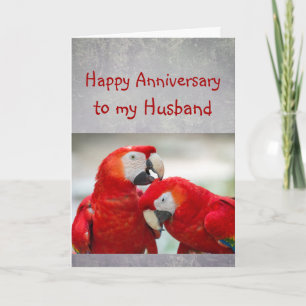 Happy Anniversary Sweetheart Parrot Husband Karte