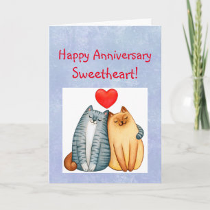 Happy Anniversary Sweetheart Purfect Couple Cat Karte
