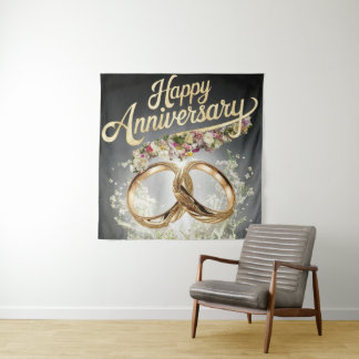 Happy Anniversary Tapestry Wandteppich
