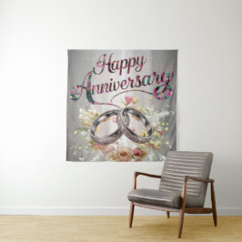 Happy Anniversary Tapestry Wandteppich