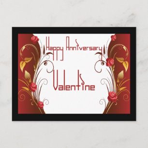 Happy Anniversary Valentine Postcard Feiertagspostkarte