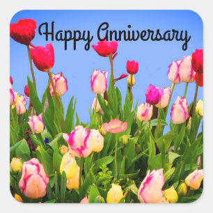 Happy Anniversary Verschiedene Tulips #3 Stickers