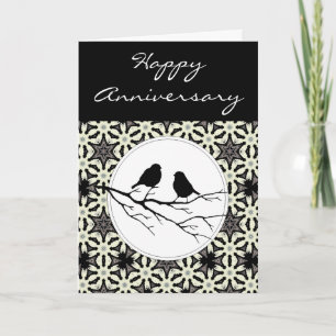 Happy Anniversary Zwei Vögel einer Feder Karte