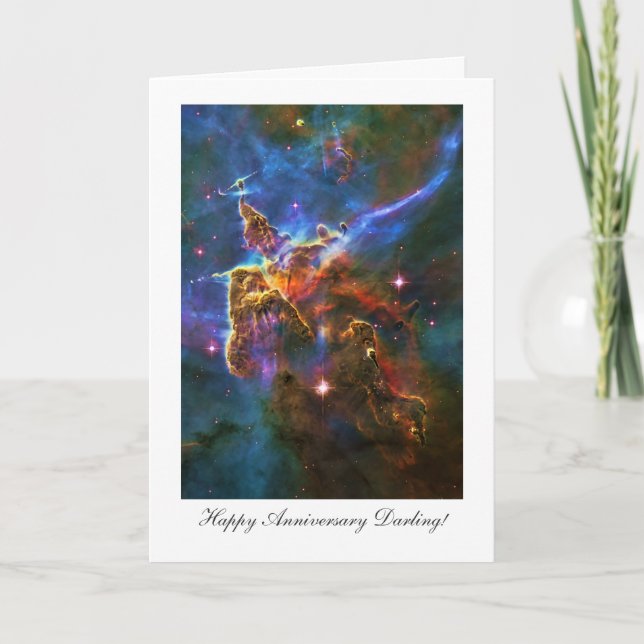 Happy Anniversay Darling, Starry Carina Nebula Karte (Vorderseite)