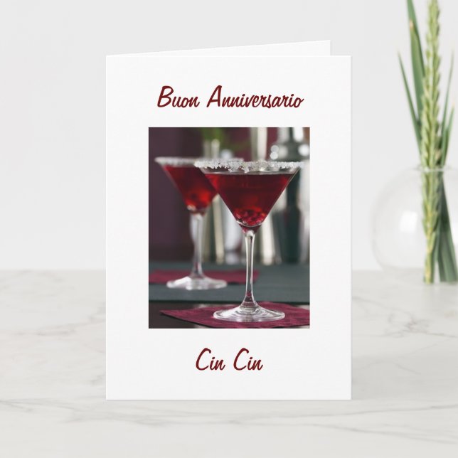 HAPPY ANNIVERSAY IN ITALIAN BUON ANNIVERSARIO KARTE (Vorderseite)