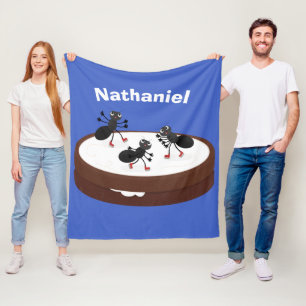 Happy ants Eis Skaten auf Keks Cartoon Fleecedecke