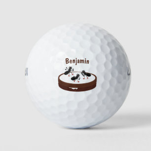 Happy ants Eis Skaten auf Keks Cartoon Golfball