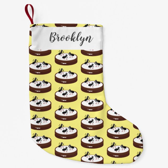 Happy ants Eis Skaten auf Keks Cartoon Kleiner Weihnachtsstrumpf (Vorderseite)