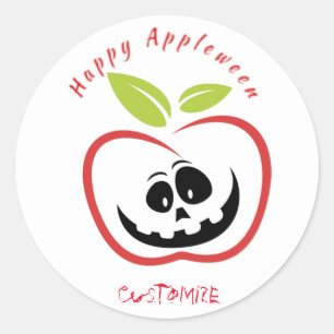 Happy Appleween Jack O'lantern Thunder_Cove Runder Aufkleber