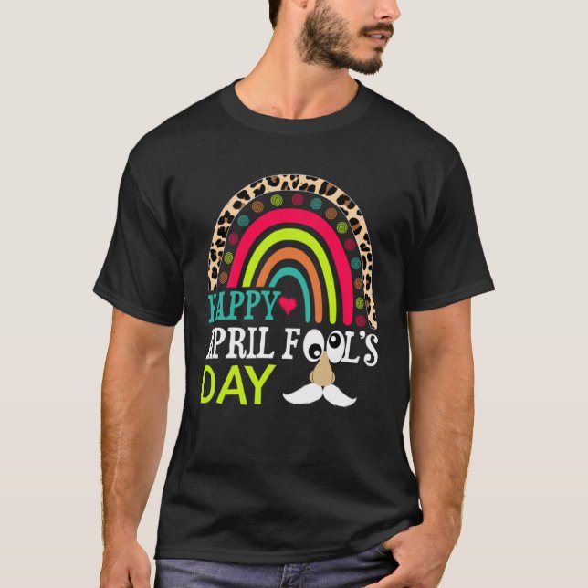 Happy April Fools Day Rainbow Leopard April Fool s T-Shirt (Vorderseite)