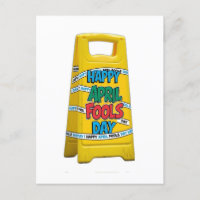 Happy april Narr Tag Plastik gelbes Zeichen