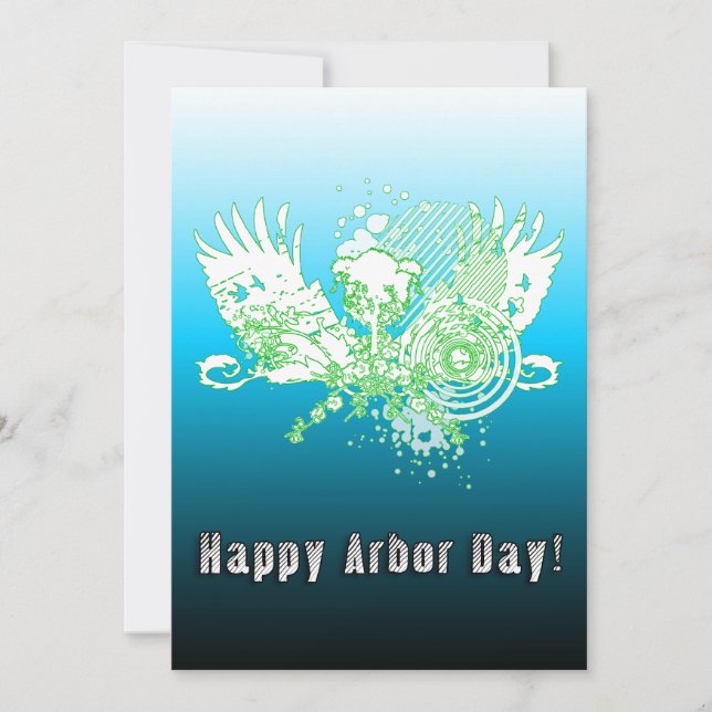 Happy Arbor Day Hi-Fi-Baum Einladung (Vorderseite)