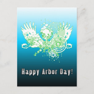 Happy Arbor Day Hi-Fi-Baum Postkarte