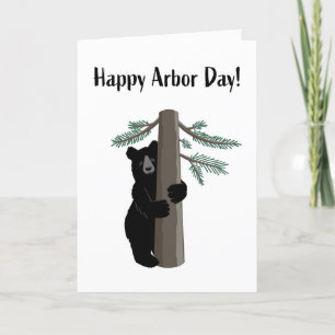 Happy Arbor Day Niedlich Black Bar Treger Karte