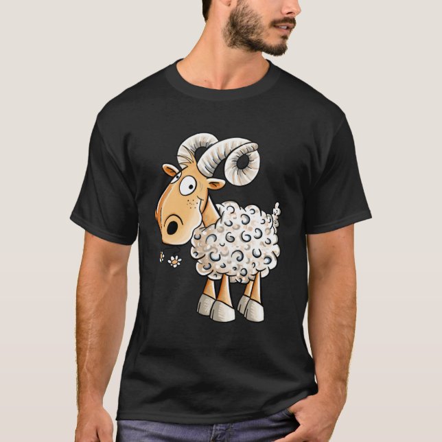 Happy Aries Sheep Zodiac Sign For Aries T-Shirt (Vorderseite)