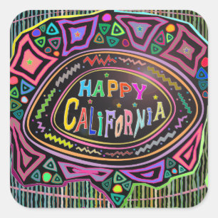 Happy Art: "Happy California" Aufkleber