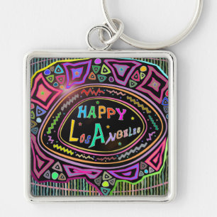 Happy Art: "Happy Los Angeles" Schlüsselanhänger