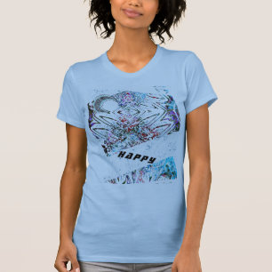 HAPPY Art T - Shirt ein Mond und moderne Muster