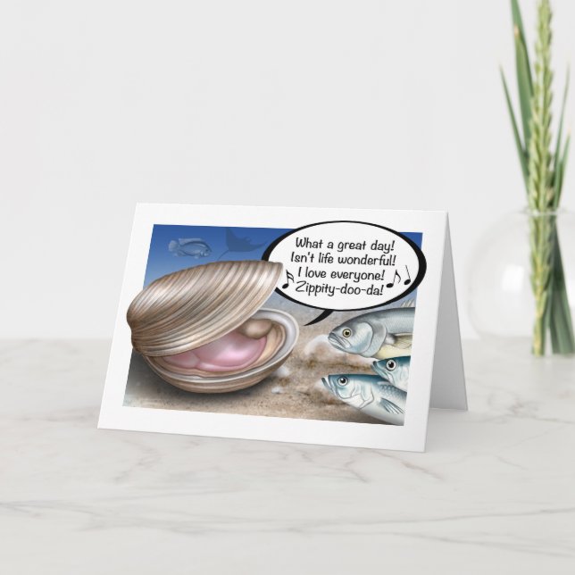 Happy as a Clam Birthday Card Karte (Vorderseite)