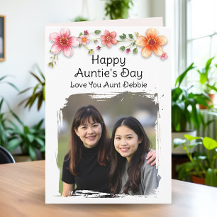 Happy Auntie's Day   Personalisiertes Foto Karte