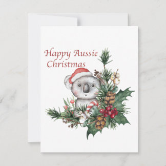 Happy Aussie Christmas Card mit Koala Feiertagskarte
