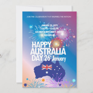 Happy Australia Day 26. Januar Feuerwerk Festival Einladung