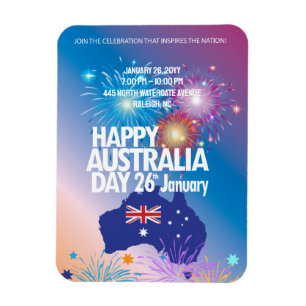 Happy Australia Day 26. Januar Feuerwerk Festival Magnet