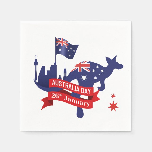 Happy Australia Day 26. Januar Serviette (Vorderseite)