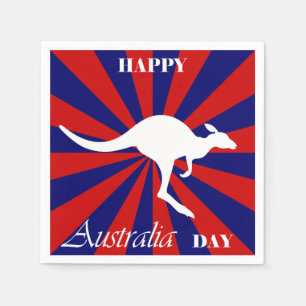 Happy Australia Day Australian Kangaroo Serviette